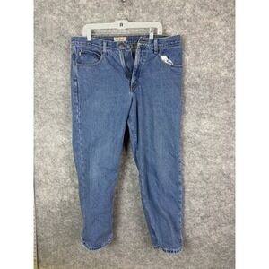 LL Bean Jeans Men's 36 Classic Fit Straight Flannel Lined Denim Blue Relaxed